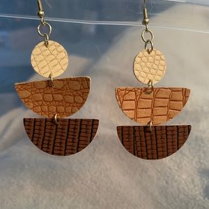 Faux leather earrings